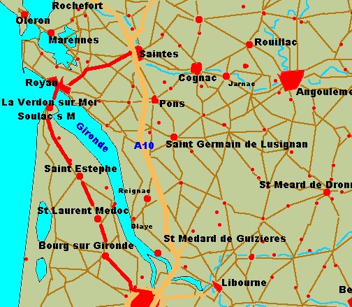 Die Tour durch die Medoc nach Saintes