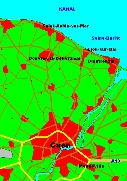 Karte nach Ouistreham